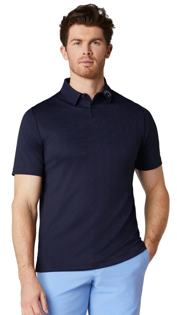 Callaway Odyssey Ventilated Jacquard Herren Poloshirt, peacoat