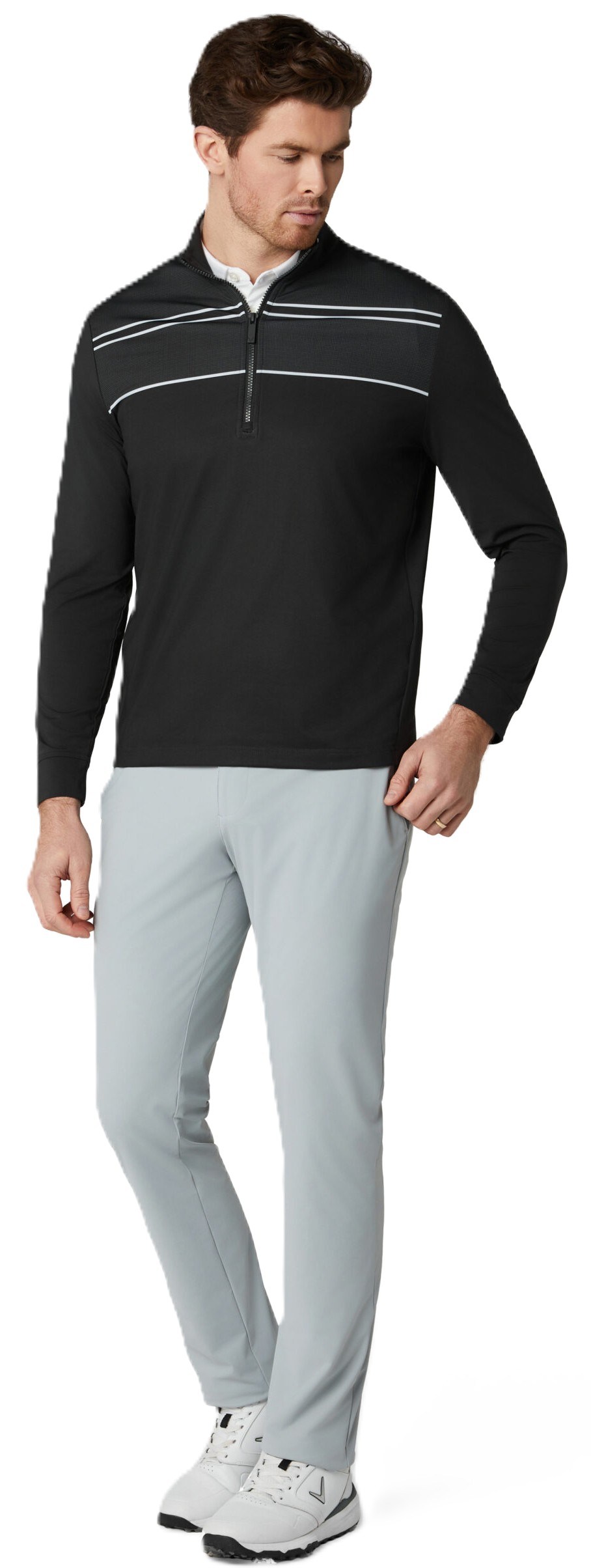 Callaway Blocked Printed Herren Poloshirt, caviar