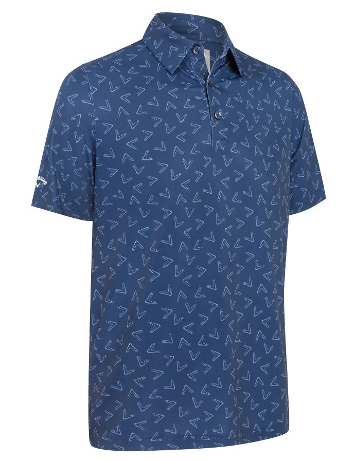 Callaway Blocked Printed Herren Poloshirt, dunkelblau
