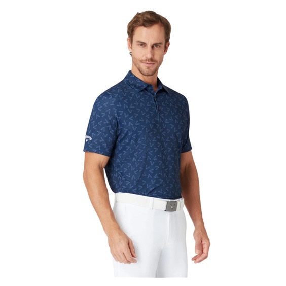 Callaway Blocked Printed Herren Poloshirt, dunkelblau