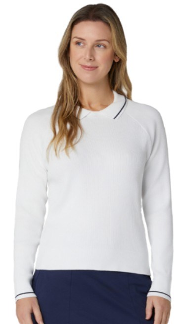 Callaway Collared Damen Pullover, weiss