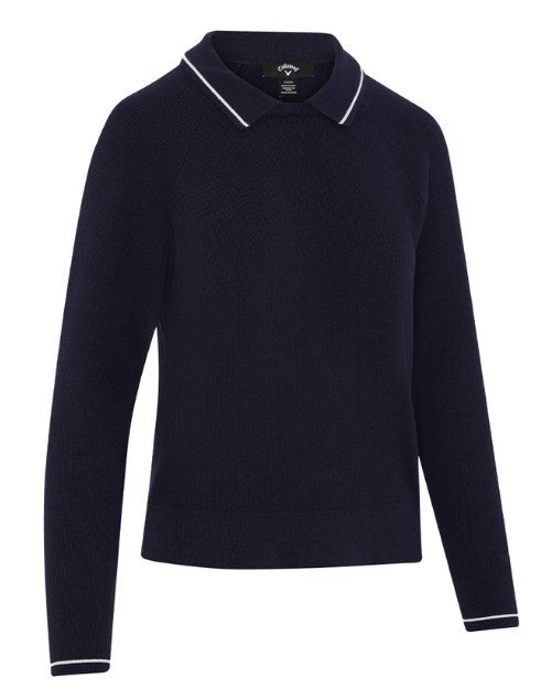 Callaway Collared Damen Pullover, peacoat