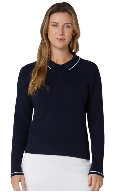 Callaway Collared Damen Pullover, peacoat