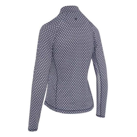 Callaway Scarf Geo Print Long Sleeve Damen Poloshirt, peacoat