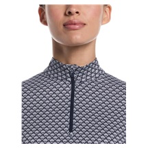 Callaway Scarf Geo Print Long Sleeve Damen Poloshirt, peacoat