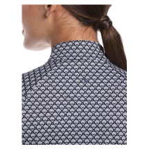 Callaway Scarf Geo Print Long Sleeve Damen Poloshirt, peacoat