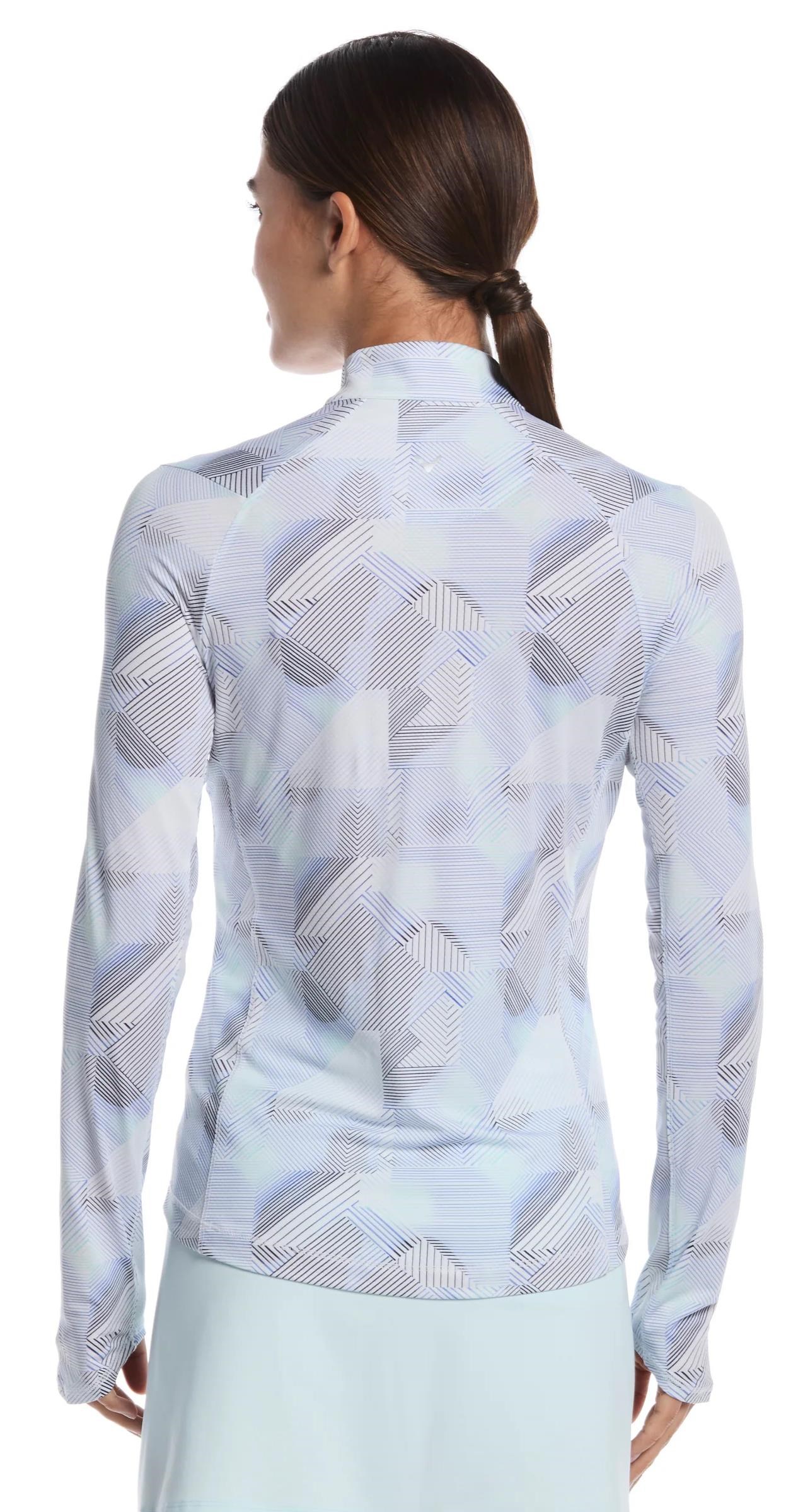 Callaway Active Geo Printed long sleeve Damen Poloshirt, brilliant weiss