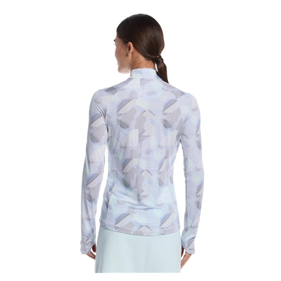 Callaway Active Geo Printed long sleeve Damen Poloshirt, brilliant weiss