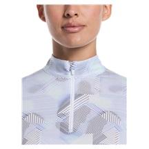 Callaway Active Geo Printed long sleeve Damen Poloshirt, brilliant weiss