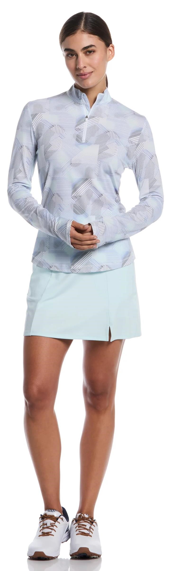 Callaway Active Geo Printed long sleeve Damen Poloshirt, brilliant weiss