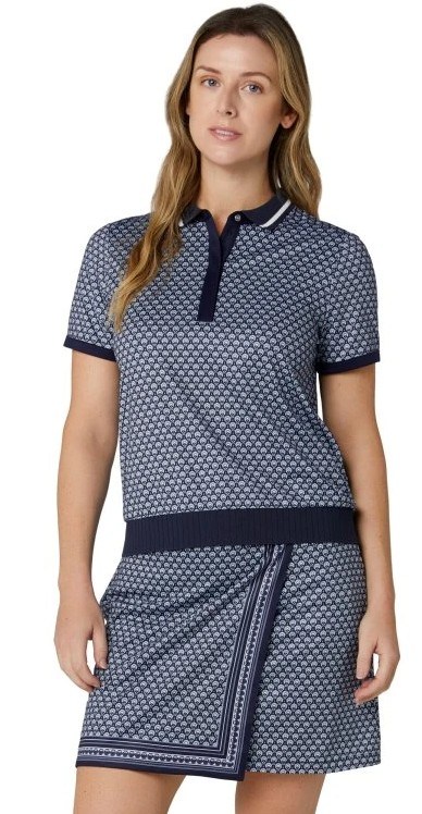 Callaway Scarf Geo Printed Damen Poloshirt, dunkelblau