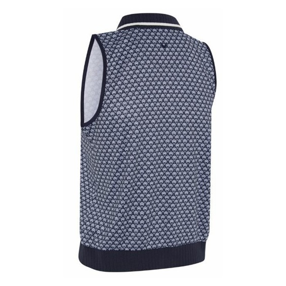 Callaway Scarf Geo Printed Sleeveless Damen Poloshirt, peacoat
