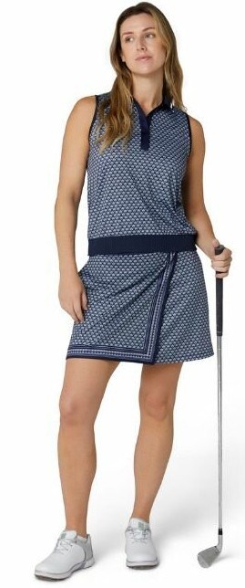 Callaway Scarf Geo Printed Sleeveless Damen Poloshirt, peacoat