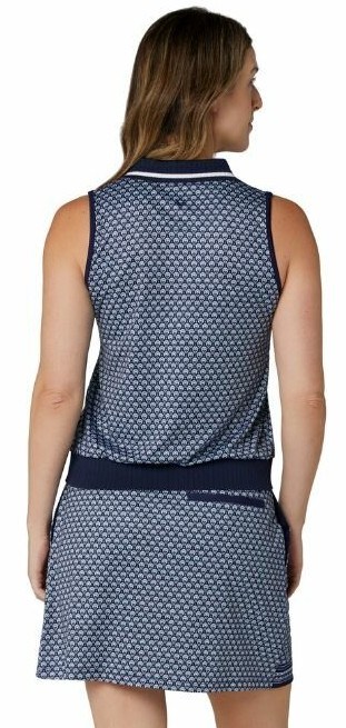 Callaway Scarf Geo Printed Sleeveless Damen Poloshirt, peacoat