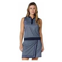 Callaway Scarf Geo Printed Sleeveless Damen Poloshirt, peacoat