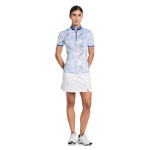 Callaway Sleeveless Rib Collar 1/4 ZIP Print Damen Poloshirt, bright white