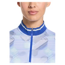 Callaway Sleeveless Rib Collar 1/4 ZIP Print Damen Poloshirt, bright white