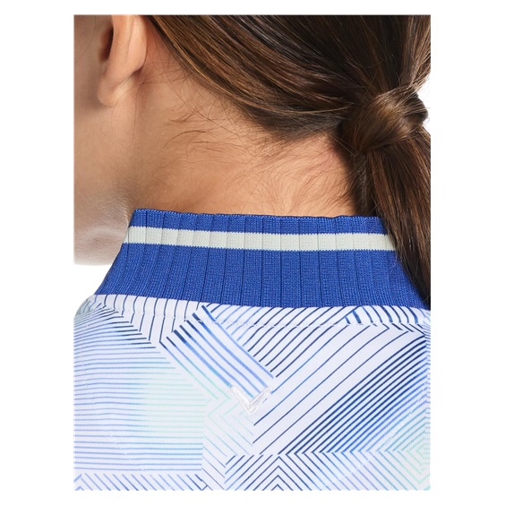 Callaway Sleeveless Rib Collar 1/4 ZIP Print Damen Poloshirt, bright white
