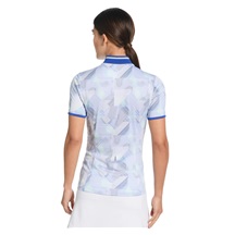 Callaway Sleeveless Rib Collar 1/4 ZIP Print Damen Poloshirt, bright white