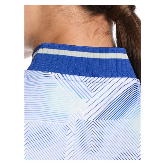 Callaway Sleeveless Rib Collar 1/4 Zip Damen Poloshirt, weiss/blau