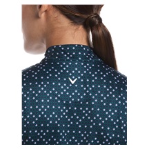 Callaway Sleeveless Framing Geo Print 1/4-Zip Damen Poloshirt, peacoat