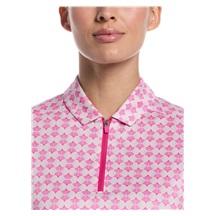 Callaway Deco Geo Print Mesh Damen Poloshirt, fuchsia purple