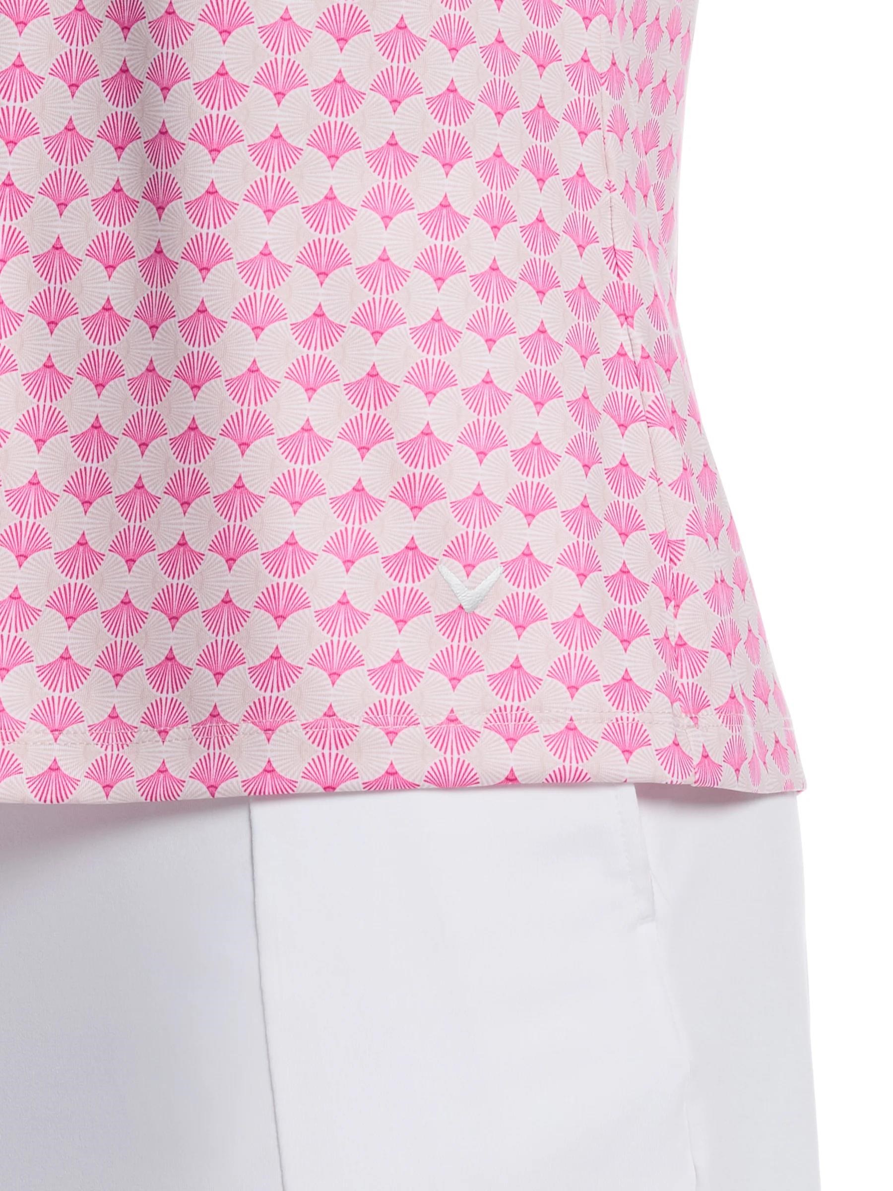 Callaway Deco Geo Print Mesh Damen Poloshirt, fuchsia purple
