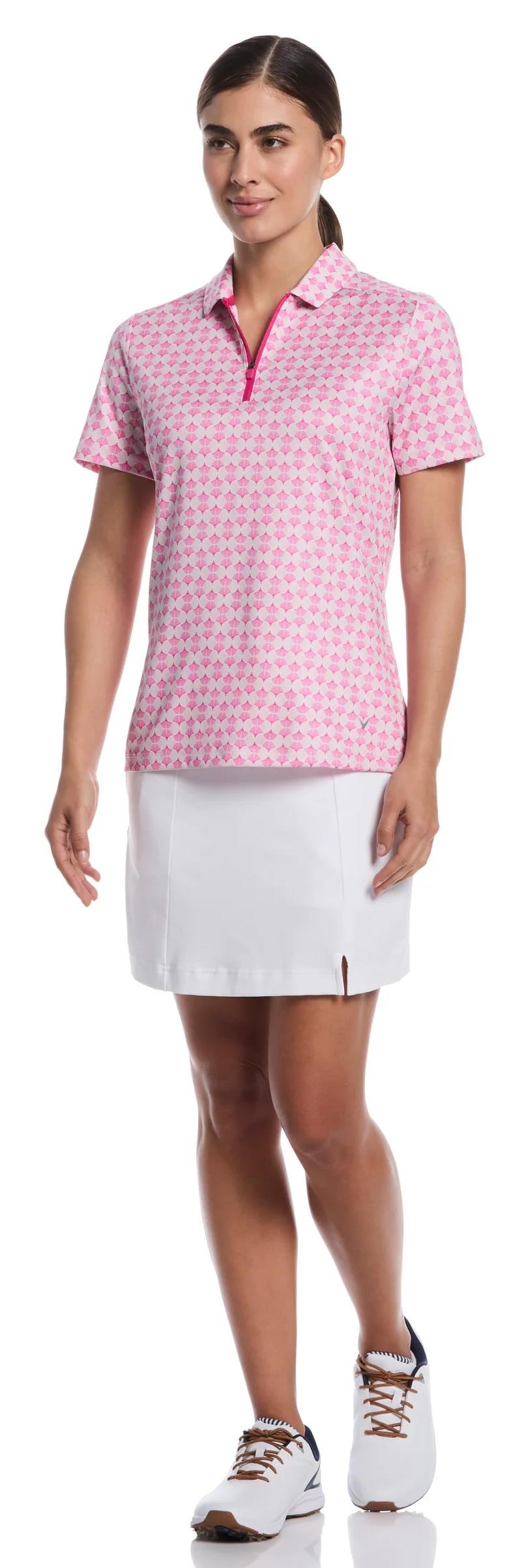 Callaway Deco Geo Print Mesh Damen Poloshirt, fuchsia purple