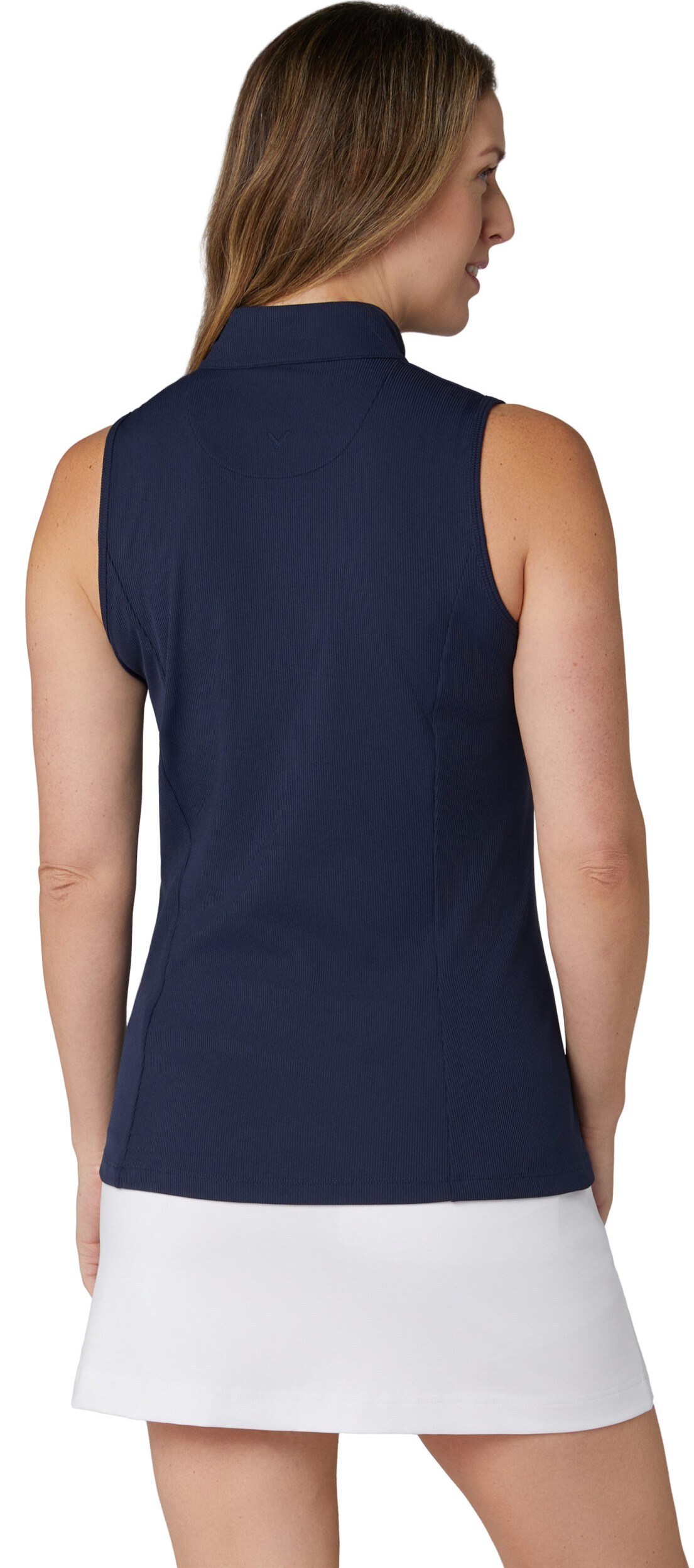 Callaway Rib Play Sleeveless Damen Poloshirt, peacoat