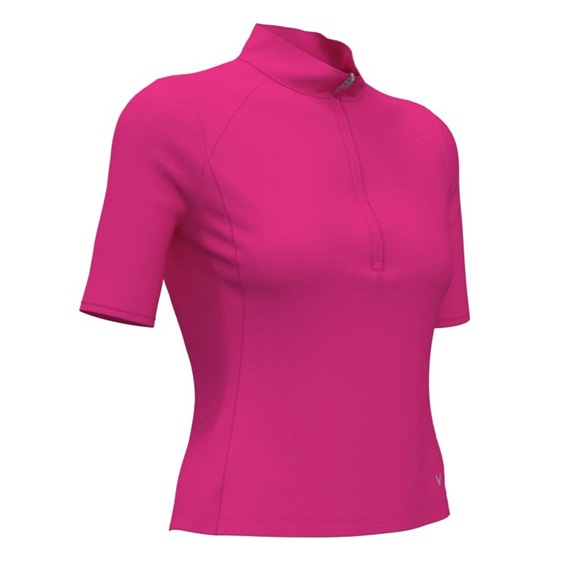 Callaway Rib Play Damen Poloshirt, fuschia purple