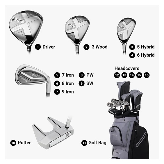 Callaway REVA 11PC Damen Golfset, +1"