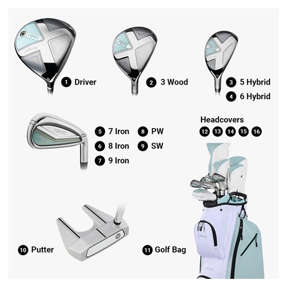 Callaway REVA 11-Piece Damen Golfset, peach/surf