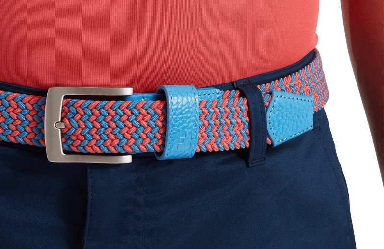 FootJoy Braided Unisex Gürtel, coastal blue/nantucket red