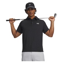 Under Armour Playoff 3.0 Printed Herren Poloshirt, schwarz/weiss
