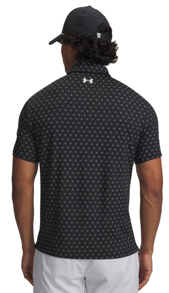 Under Armour Playoff 3.0 Printed Herren Poloshirt, schwarz/weiss