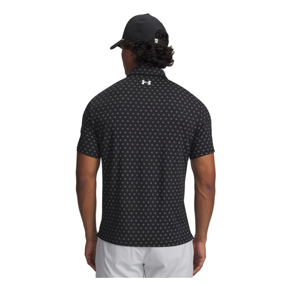 Under Armour Playoff 3.0 Printed Herren Poloshirt, schwarz/weiss