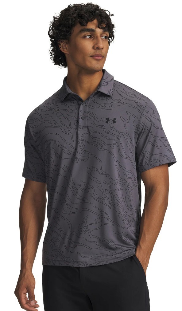 Under Armour Playoff 3.0 Printed Herren Poloshirt, castlerock/black