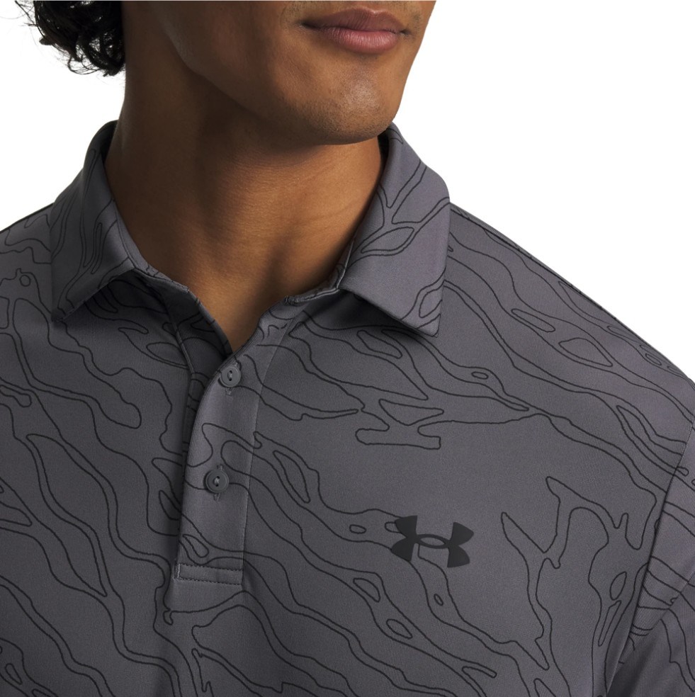 Under Armour Playoff 3.0 Printed Herren Poloshirt, castlerock/black