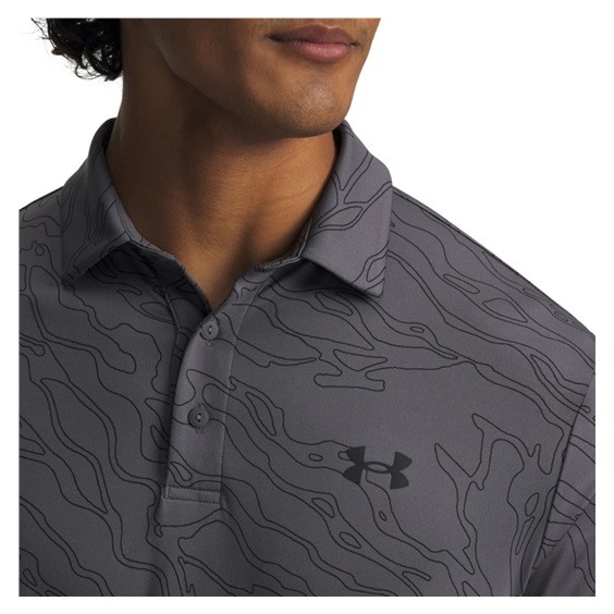 Under Armour Playoff 3.0 Printed Herren Poloshirt, castlerock/black