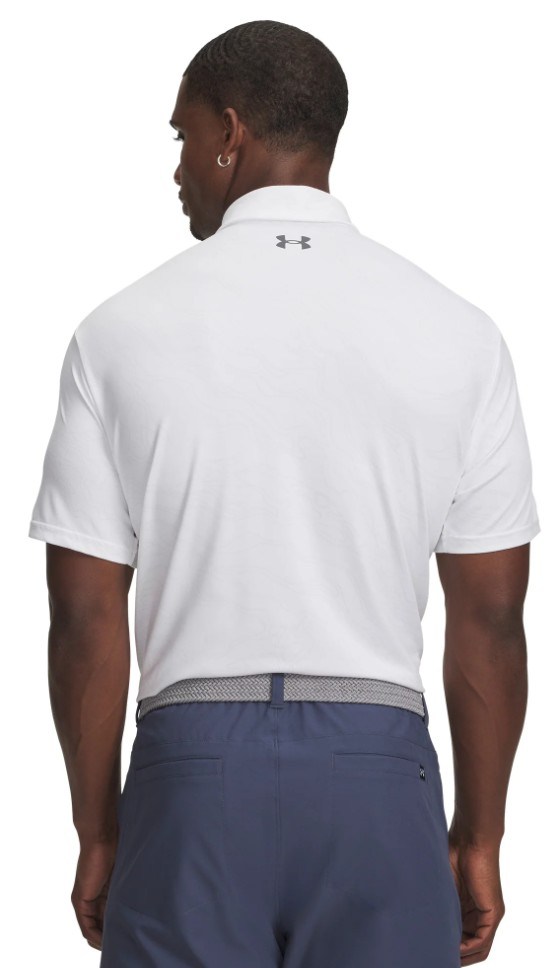Under Armour Playoff 3.0 Printed Herren Poloshirt, white/distant grey