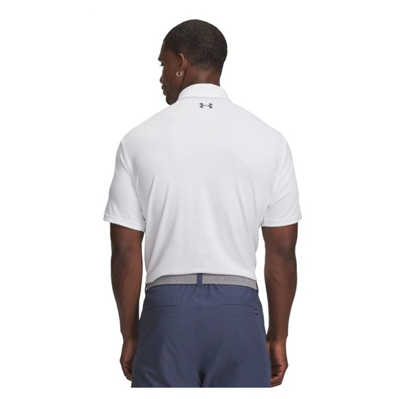 Under Armour Playoff 3.0 Printed Herren Poloshirt, white/distant grey