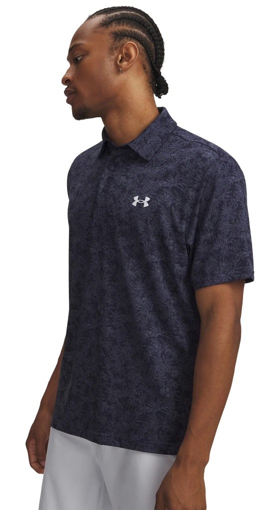 Under Armour Playoff 3.0 Printed Herren Poloshirt, midnight navy/white