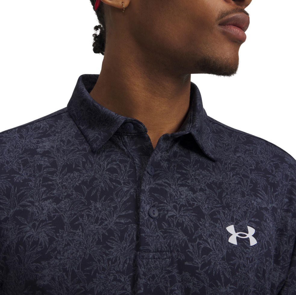 Under Armour Playoff 3.0 Printed Herren Poloshirt, midnight navy/white