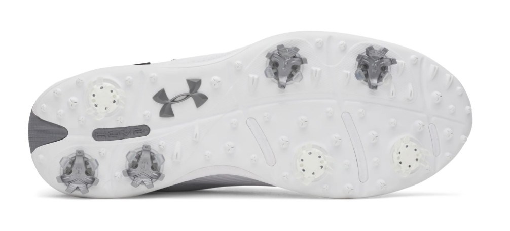 Under Armour Drive Fade 2 Herren Golfschuhe, white/titan gray/metallic silver