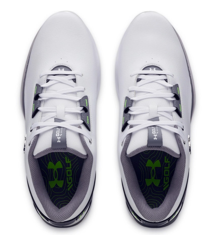 Under Armour Drive Fade 2 Herren Golfschuhe, white/titan gray/metallic silver