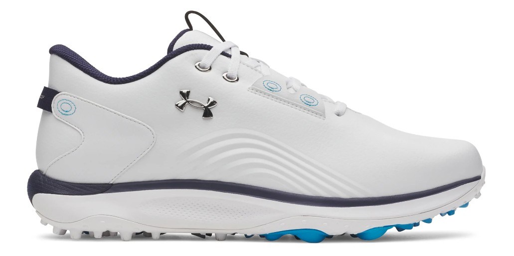 Under Armour Drive Fade 2 Spikeless Herren Golfschuhe, white/metallic silver