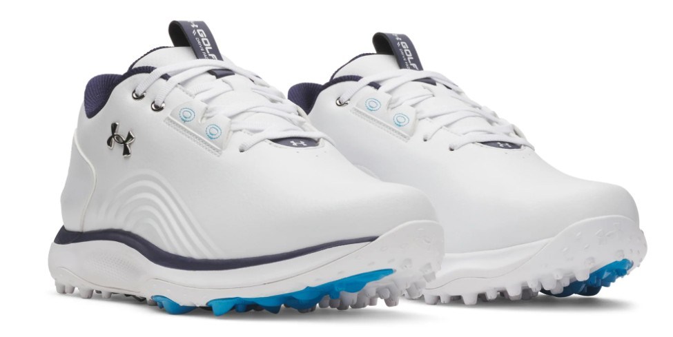 Under Armour Drive Fade 2 Spikeless Herren Golfschuhe, white/metallic silver