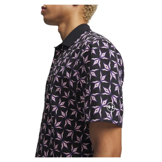 Under Armour ArmourDry Printed Herren Poloshirt, schwarz/posh rosa/weiss