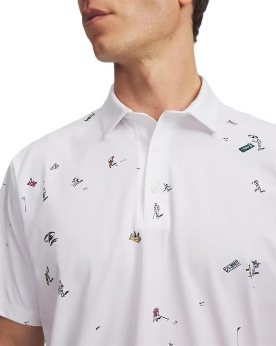 Under Armour ArmourDry Printed Herren Poloshirt, weiss