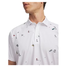 Under Armour ArmourDry Printed Herren Poloshirt, weiss